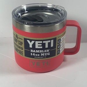 YETI Rambler 14 oz MUG With MagSlider Lid BIMINI PINK Brand New